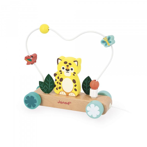 Jouet en bois à tirer jaguar tropik Janod