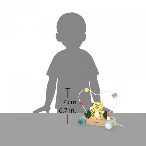 Jouet en bois à tirer jaguar tropik Janod