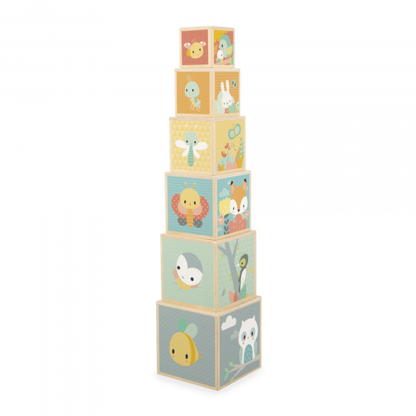 Pyramide à empiler 6 cubes pure Janod