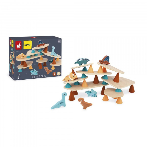 Jeu d'équilibre en bois pour enfant piks dino Janod