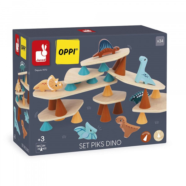 Jeu d'équilibre en bois pour enfant piks dino Janod