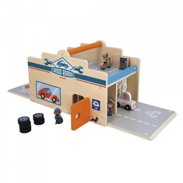 Garage en bois pour enfant cross roads Janod