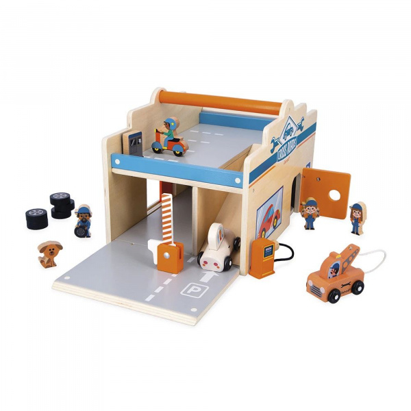 Garage en bois pour enfant cross roads Janod