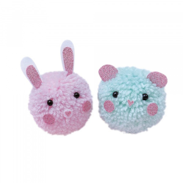 Kit créatif 2 pompons animaux à créer Janod