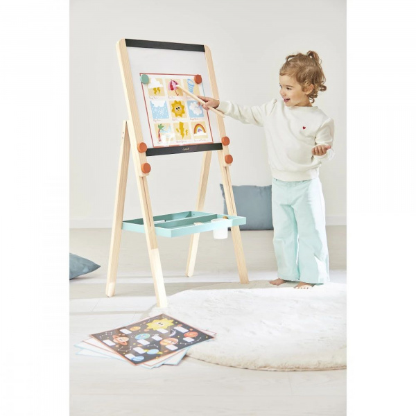 Tableau de la maîtresse en bois double face pour enfant Janod
