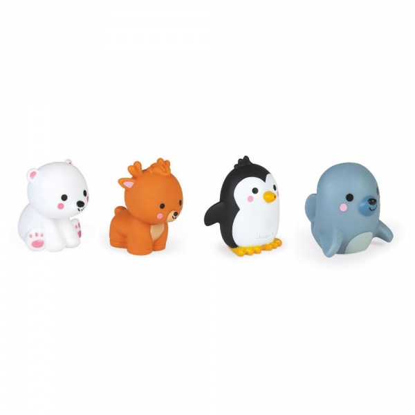 Jouet de bain gicleur lot de 4 animaux polaires Janod