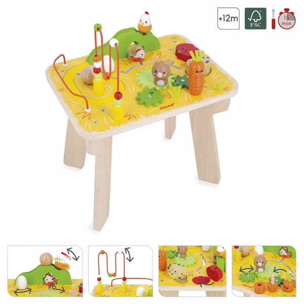 Table d'activités en bois ferme Janod