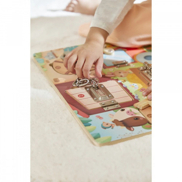 Planche à cadenas pour enfant la ferme vert Janod