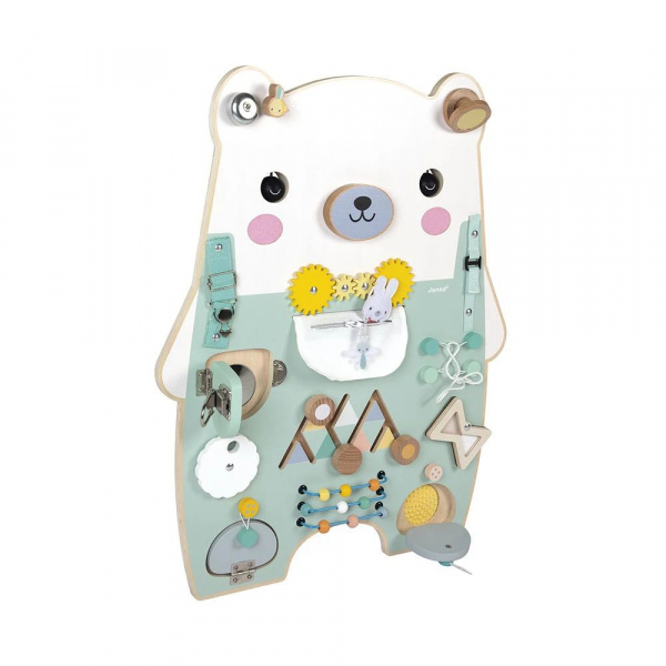Panneau d'activités en bois busy board ourson pure Janod
