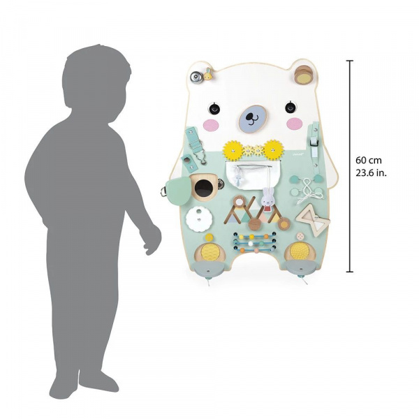 Panneau d'activités en bois busy board ourson pure Janod