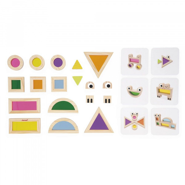 Jeu en bois sensoriel blocs à assembler Janod