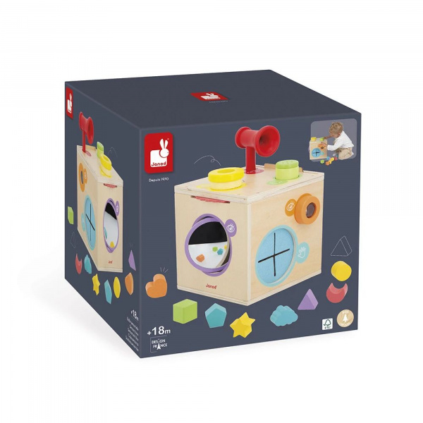 Cube d'activités boîte sensorielle pour enfant Janod