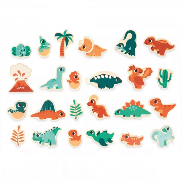 Lot de 24 magnets dino Janod