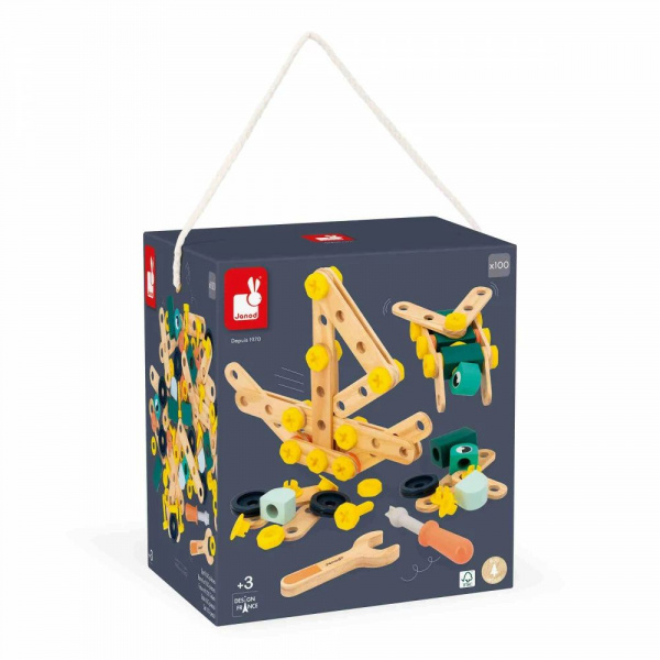 Jeu de construction pour enfant baril brico'kids 100 pièces Janod