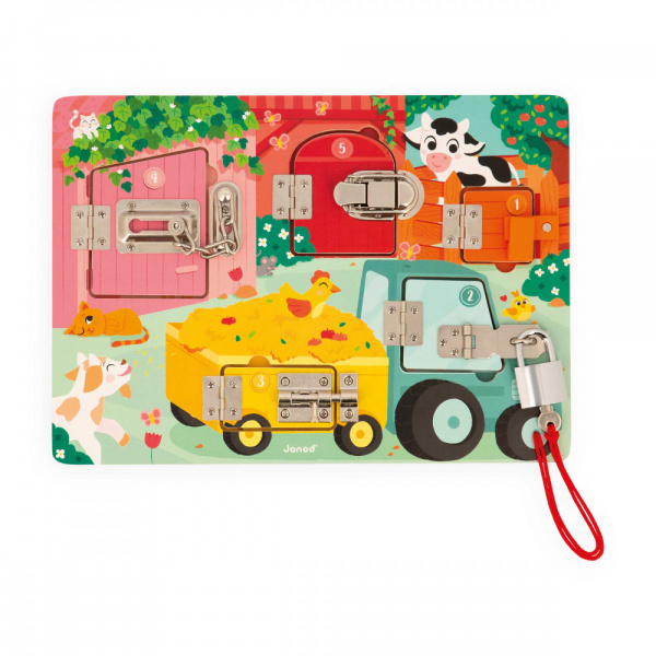 Planche à cadenas pour enfant la ferme Janod