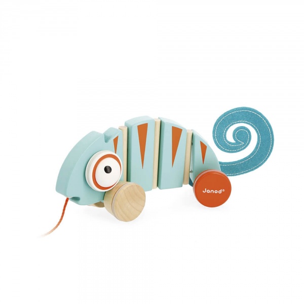 Jouet à tirer en bois caméléon tropik Janod