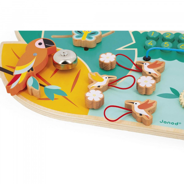 Panneau d'activités en bois busy board crocodile tropik Janod