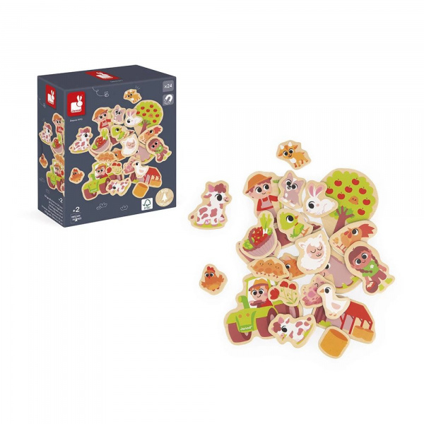 Lot de 24 magnets ferme Janod