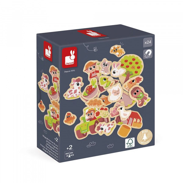 Lot de 24 magnets ferme Janod