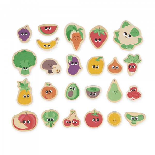 Lot de 24 magnets fruits & légumes Janod