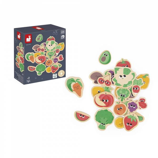 Lot de 24 magnets fruits & légumes Janod
