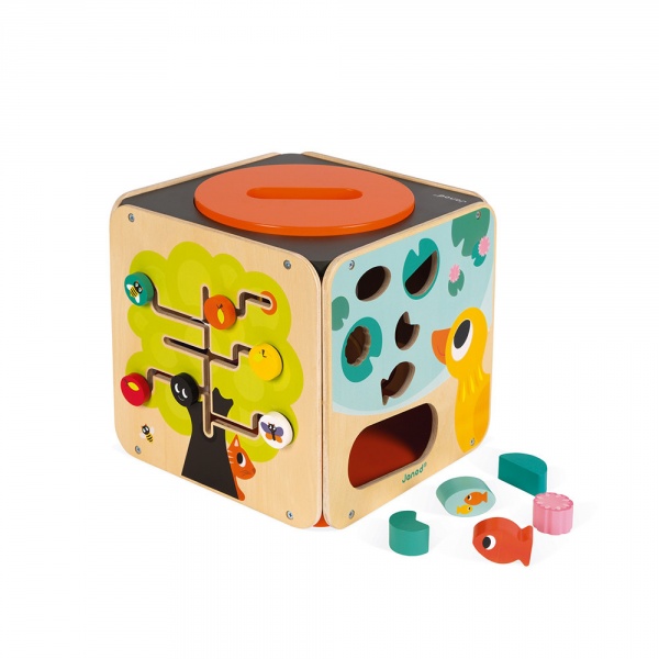 Cube d'activités géant en bois maxi looping Janod