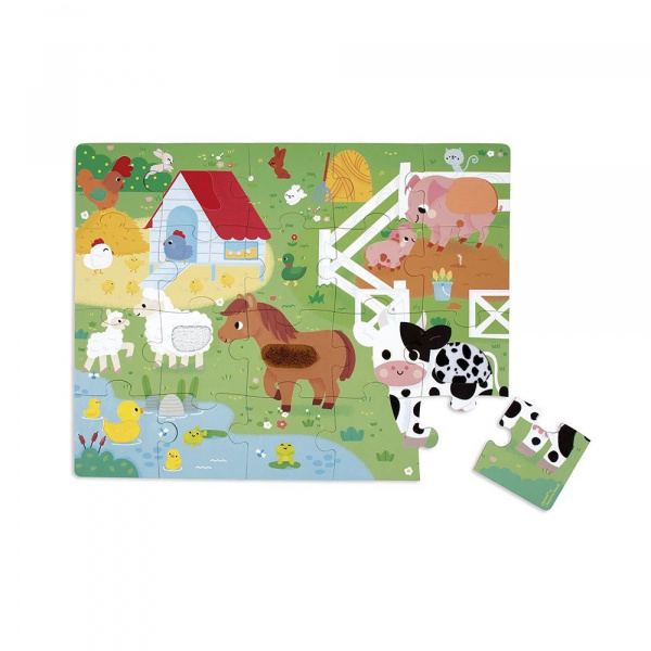 Puzzle tactile la ferme 20 pièces Janod
