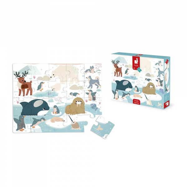 Puzzle tactile animaux polaires 20 pièces Janod