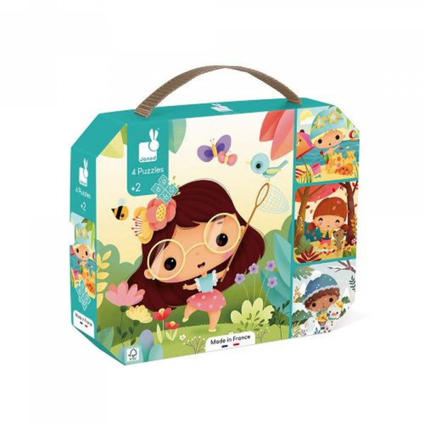 Lot de 4 puzzles évolutifs les 4 saisons Janod