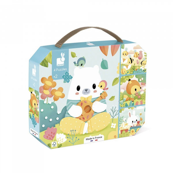 Lot de 4 puzzles évolutifs dinosaures Janod