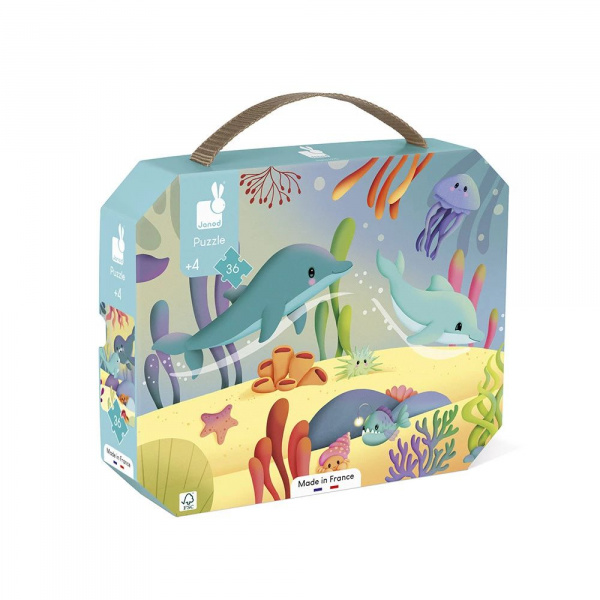 Puzzle frise 36 pièces les animaux marins Janod