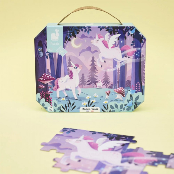 Puzzle enfant 54 pièces licornes Janod