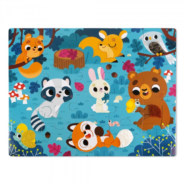 Puzzle enfant tactile les animaux de la forêt 20 pièces Janod
