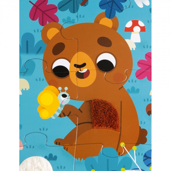 Puzzle enfant tactile les animaux de la forêt 20 pièces Janod