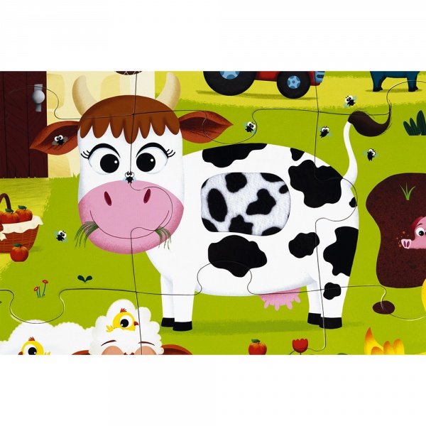 Puzzle enfant tactile les animaux de la ferme 20 pièces Janod