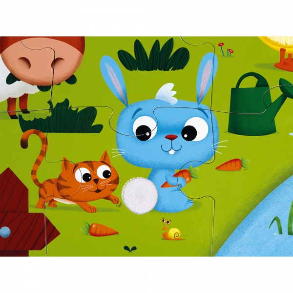 Puzzle enfant tactile les animaux de la ferme 20 pièces Janod