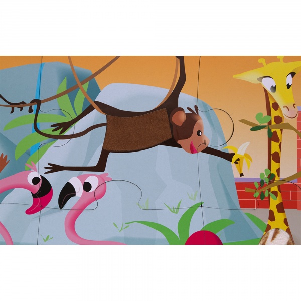 Puzzle enfant tactile journée au zoo 20 pièces Janod