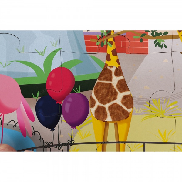 Puzzle enfant tactile journée au zoo 20 pièces Janod