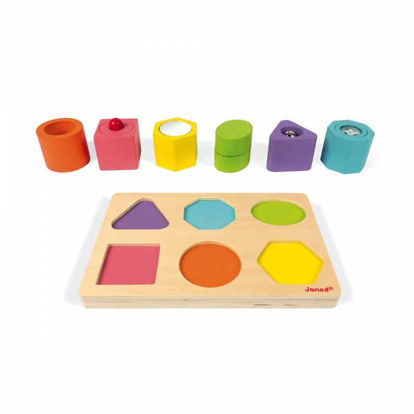 Puzzle 6 cubes sensoriels i wood Janod