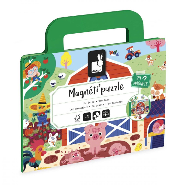 Puzzle de voyage enfant 24 pcs magnéti'puzzle ferme Janod