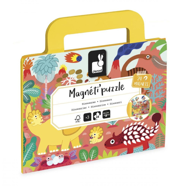 Puzzle de voyage enfant 24 pcs magnéti'puzzle dinosaures Janod