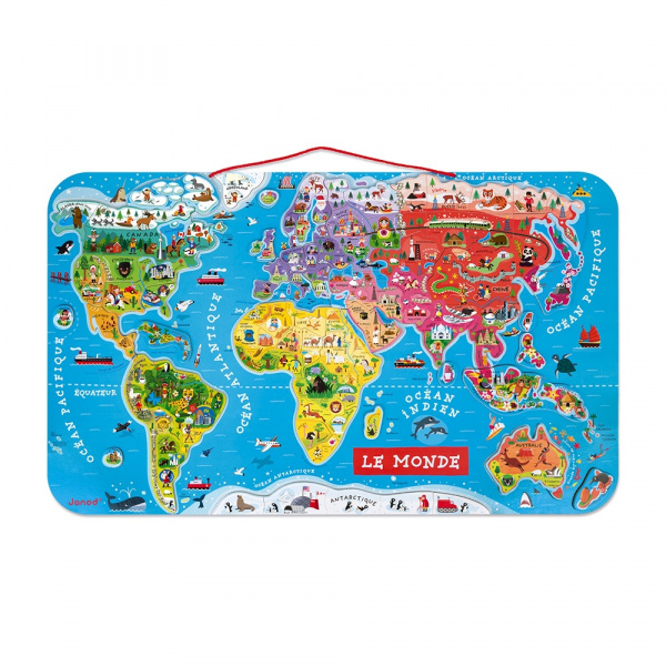 Puzzle magnétique monde 92 pièces Janod