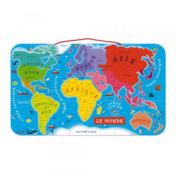 Puzzle magnétique monde 92 pièces Janod