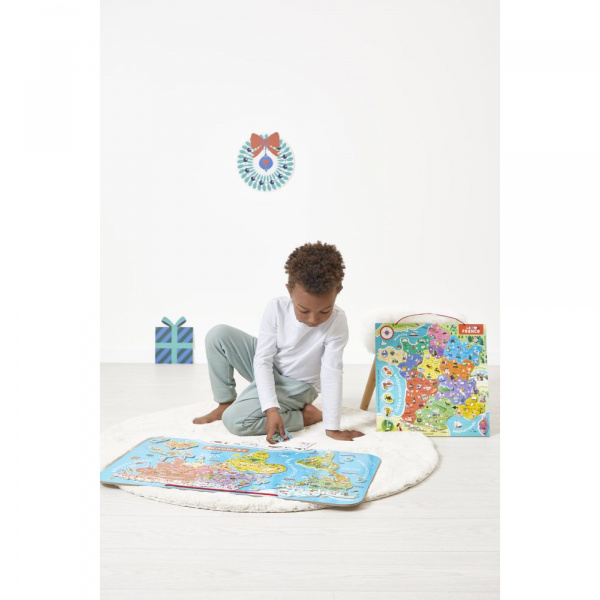 Puzzle magnétique monde 92 pièces Janod