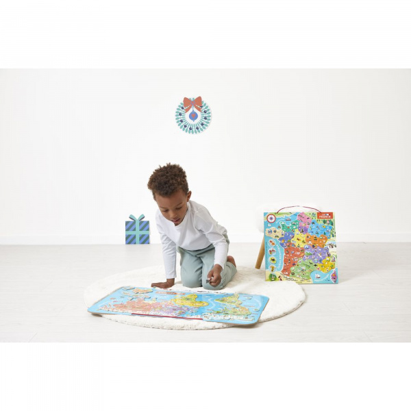 Puzzle magnétique monde 92 pièces Janod