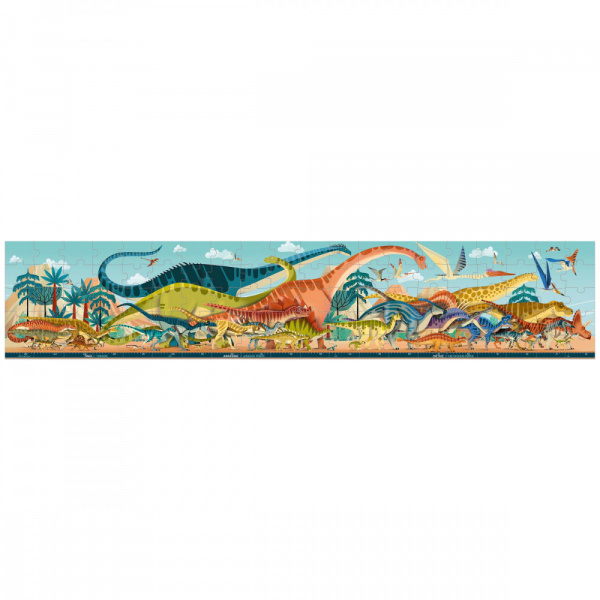 Puzzle panoramique 100 pièces dinosaures Janod