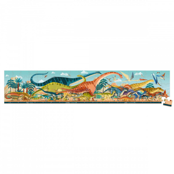 Puzzle panoramique 100 pièces dinosaures Janod