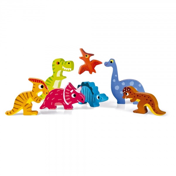 Puzzle en bois chunky dinosaures 7 pièces Janod