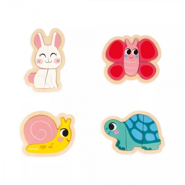 Lot de 4 puzzles évolutifs jardin Janod