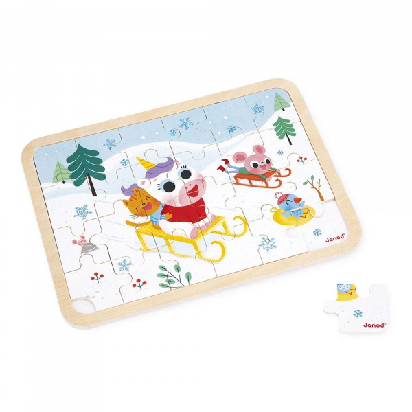 Puzzle en bois 24 pièces c'est la fête Janod